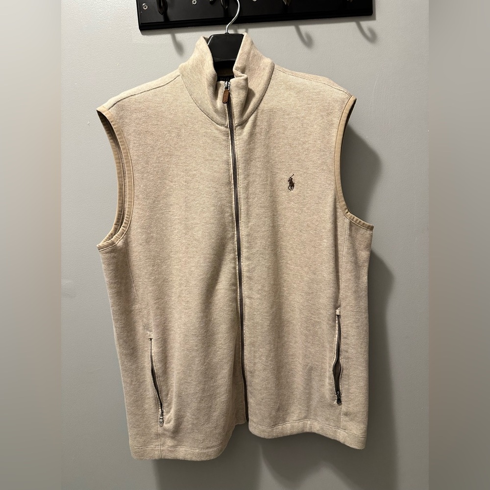 Polo by Ralph Lauren Men’s Tan  Zip-Up Vest